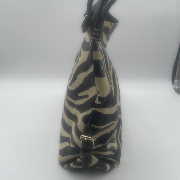 Dooney & Bourke Zebra Print Large Leather Tote Shoulder Bag Purse With Dust Bag - Picture 4 of 16